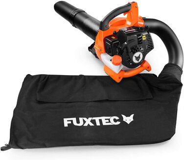 ФУКСТЕК Бензиновий Листозбір 4в1 FX-LBS126, 2-тактний Листоподіймач та Подрібнювач, 2 Труби та 45л Збірник – Перевірена Верхня Лінія, Швидкість Повітря 71 м/с