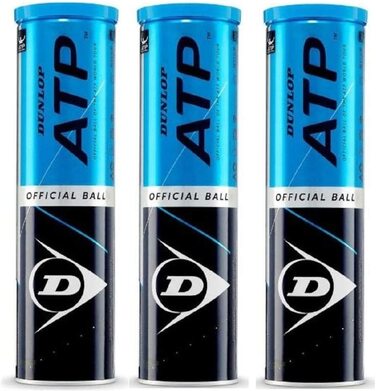 Офіційні тенісні м'ячі Dunlop ATP, 12 упаковок (3 x 4)