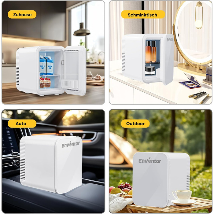 Mini холодильник Enventor 10L: компактний, тихий, з функцією охолодження та підігріву (12V/220V) для авто, спальні, офісу