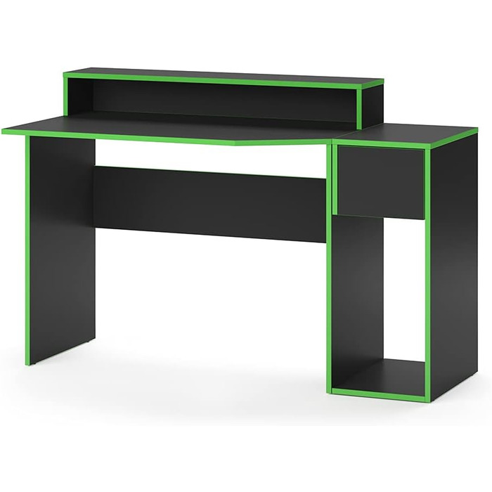 Ігровий стіл Vicco Kron, /Чорний, 130 x 60 см з тумбою (Зелений)