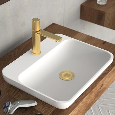 Змішувач для ванної кімнати Schütte Boston, однорідний змішувач для умивальника з горішнім підключенням, золото, для ванної кімнати