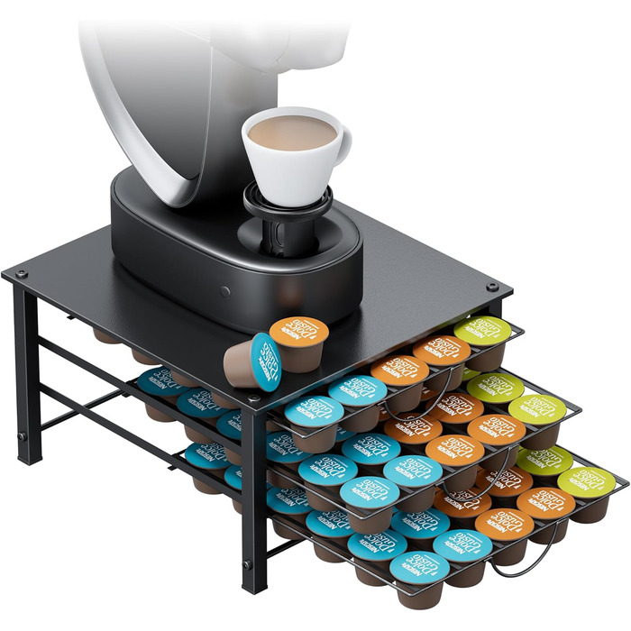 Тримач для капсул Dolce Gusto, металева висувна шухляда на 5 ярусів (90 капсул)