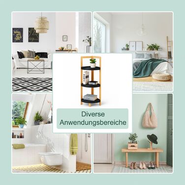 Поличкова стійка Relaxdays з бамбука для кута з полицями