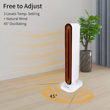 Електричний конвектор-нагрівач з пультом керування, 1500W, 4 режими, захист від перегріву, для кімнати до 25м²