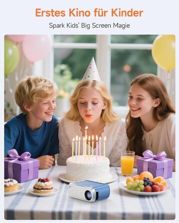 Mini Beamer Bluetooth WiFi: Портативний проєктор 1080P для телефону iPhone/Android, домашній/зовнішній, сумісний з USB/HDMI/Fire Stick/PS5