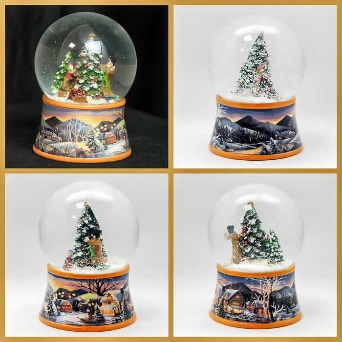 Шар Сніговий Засніжений Ландшафт з Механізмом - Декор Ялинки, 100 мм, 20273