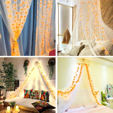 Ланцюжок прикрас з LED-підсвічуванням на батарейках, 100 LED, 10 м, 8 режимів, пульт дистанційного керування, таймер, теплий білий, димування, вологостійкий, для прикрашання, 4 шт.