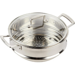 Вставка для пароварки Le Creuset з нержавіючої сталі з кришкою з термостійкого скла, діаметр 24 см