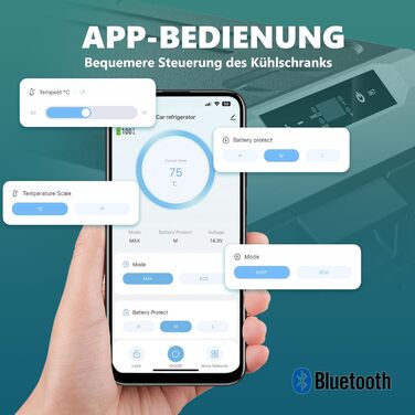 Автохолодильник EUHOMY 35L з Wi-Fi та компресором: портативний холодильник-морозильник 12/24V та 220-240V для авто, кемпінгу, подорожей. Чорний, 35 літрів, з колесами та кошиками.