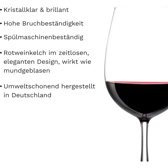 Бокали для білого вина Stölzle Lausitz Weinland 6 шт, 290 мл, кришталь, Німеччина - для легких вин та червоних вин
