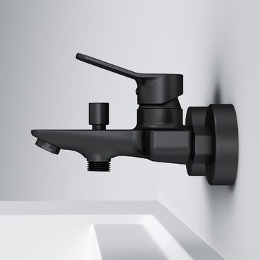 Змішувач для ванни X-Joy X-Joy FXA10022 чорний матовий з виливом, одноручний | Змішувач для ванни та душу