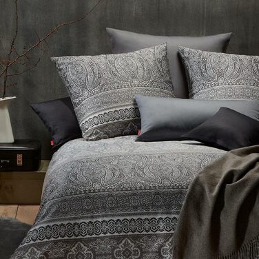 Постільна білизна fleuresse Mako Satin Modern Classic Oldham Dusty Grey 1 підковдра 155 х 220 см 1 наволочка 80 х 80 см