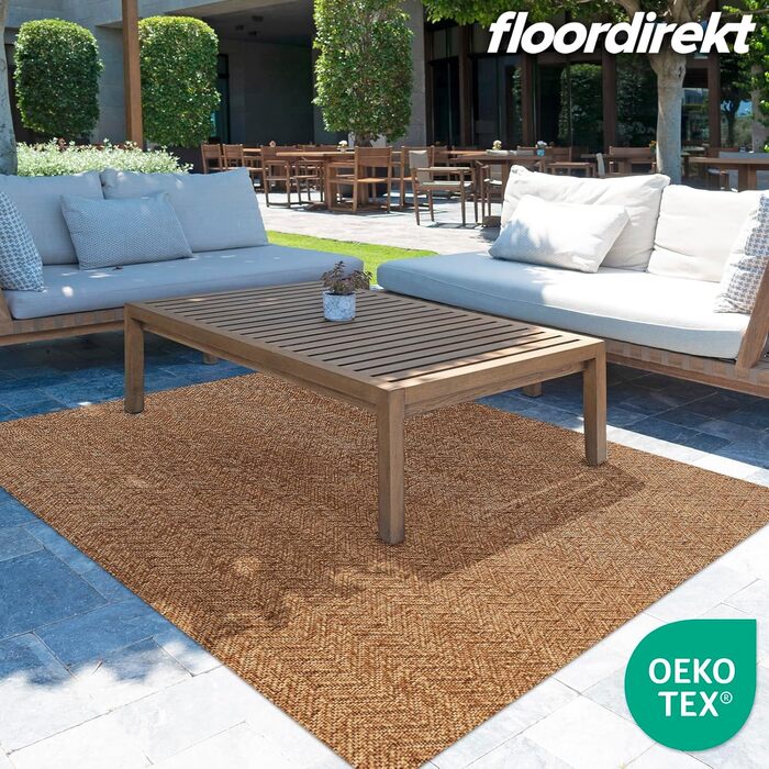 Килим Floordirekt Outdoor стійкий до атмосферних впливів та ультрафіолету, міцний, миється (80x150 см, Cheron Brown)