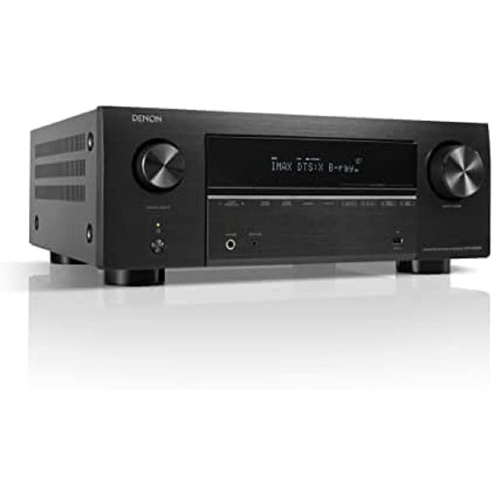 Denon AVC-X3800H 9.4-канальний AV-ресивер і багатокімнатний динамік Denon Home 150 із вбудованим HEOS і Alexa // Чорно-білий