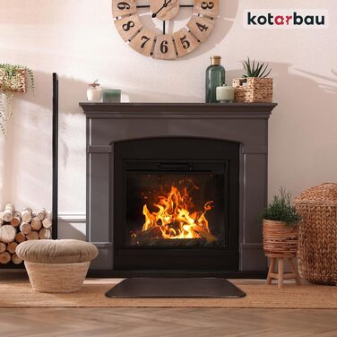 Підставка під камін KOTARBAU® 48 x 80 см, сталь з антик-мідним покриттям, захист від бруду та іскр