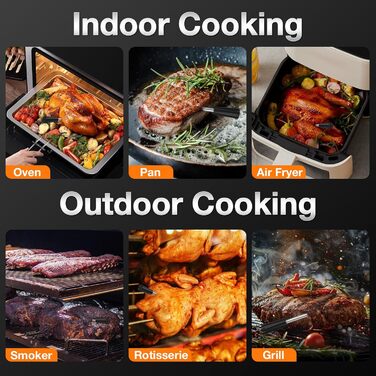 Бездротовий термометр для м'яса Maypott Bluetooth з 2 зондами, IP67, цифровий, для кухні, духовки, приготування стейків, барбекю