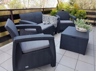 Комплект садових меблів Curver із пластику, сірий, 4 предмети