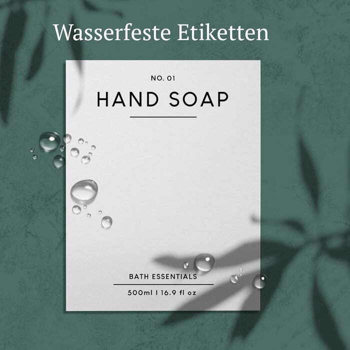 MONOKO Набір з 4 дозатори для мила, миючого засобу, шампуню та гелю для душу (500 мл) з нержавіючою помпою та наліпками, коричневий