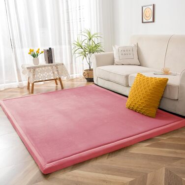 Дитячий килимок BYBYME Coral Velvet Mat - додаткова товщина 3 см, м'який, 150200 см, троянда, місячний дизайн