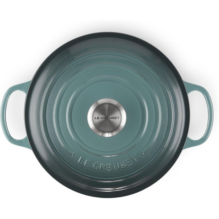 Сковорода Le Creuset Signature з чавуну з кришкою, 24 см, 4.2 л, Ocean