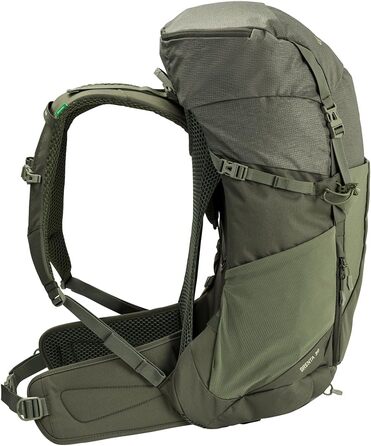 Туристичний рюкзак VAUDE Brenta 30 літрів, водовідштовхувальний рюкзак для жінок та чоловіків, зручний трекінговий рюкзак з інтегрованим чохлом від дощу, практичне розташування відділень (один розмір, хакі)