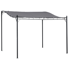 Намет з навісом для садової альтанки з навісом Outsunny Pergola Metal Grey 297x297см для саду, патіо, балкона