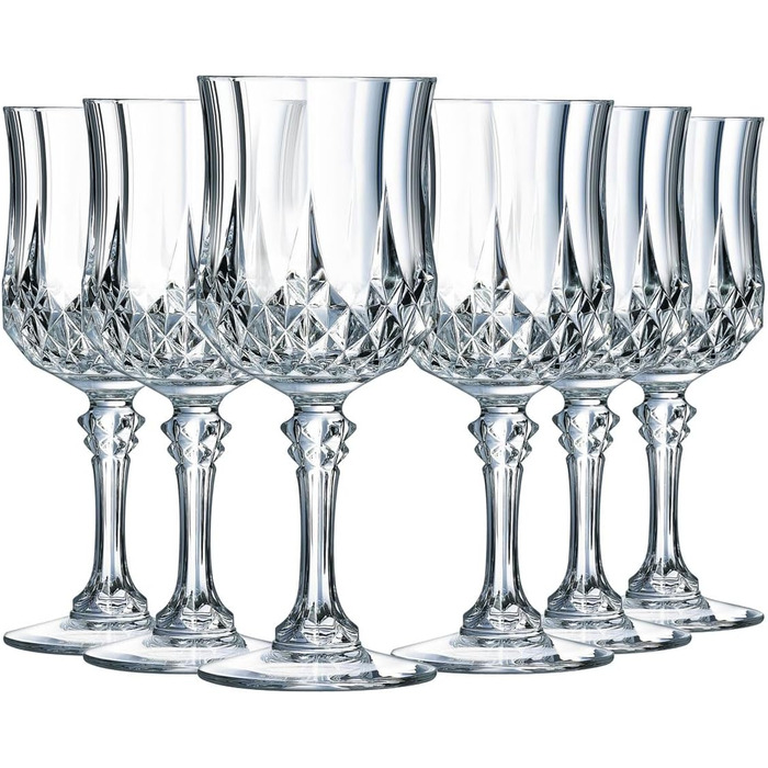 Келихи для коньяку Cristal d'Arques Paris Longchamp, 320 мл, 6 шт. - з Kwarx, посилена упаковка, блиск, прозорість та висока стійкість