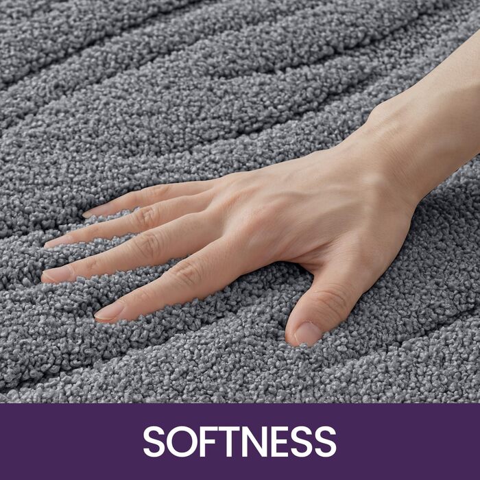 Килимок для ванної кімнати DEXI 61 x 110 см, сірий - м'який, неслизький, машинне прання