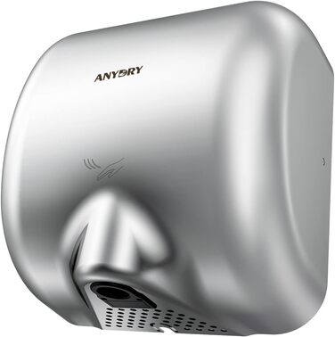 Anydry 2800 Klassisch: Електричний сушар для рук AnyDry, автоматичний, швидка сушка (8-12 сек), настінний монтаж, полірування, нержавіюча сталь, 1400-1650W, глянцевий
