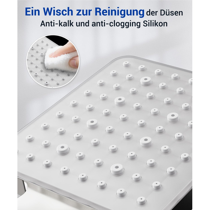 Насадка для душу Newentor з 6 режимами, велика, економна, високого тиску, позолочена (з шлангом 1,5 м)