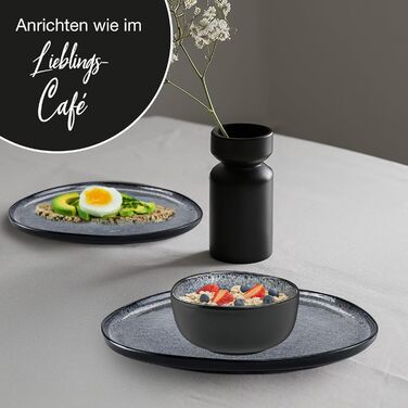 Набір органічних мюслі-мисок Moritz & Moritz (6 шт.), сірий колір, кераміка, 500 мл, сучасний дизайн, стійкий до миття в посудомийній машині