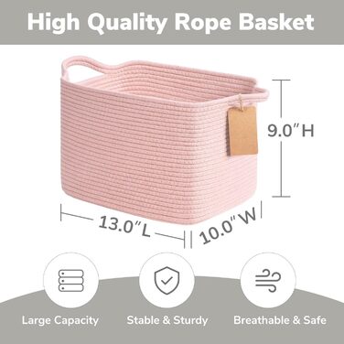 Кошики для зберігання TIMEYARD, набір 3 шт., рожеві, 33 x 25 x 22,5 см