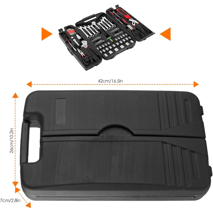 Набір інструментів 95 предметів у пластиковому кейсі Werkzeugkoffer: набір для дому, авто, гаража з тріскачкою, викрутками та ключами