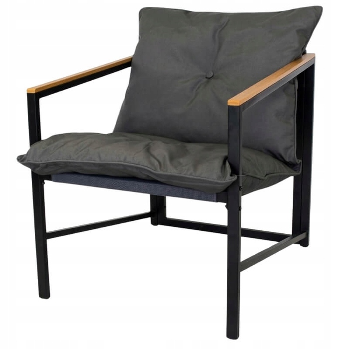 Комплект садових меблів Escal, метал, чорний, 4 предмети