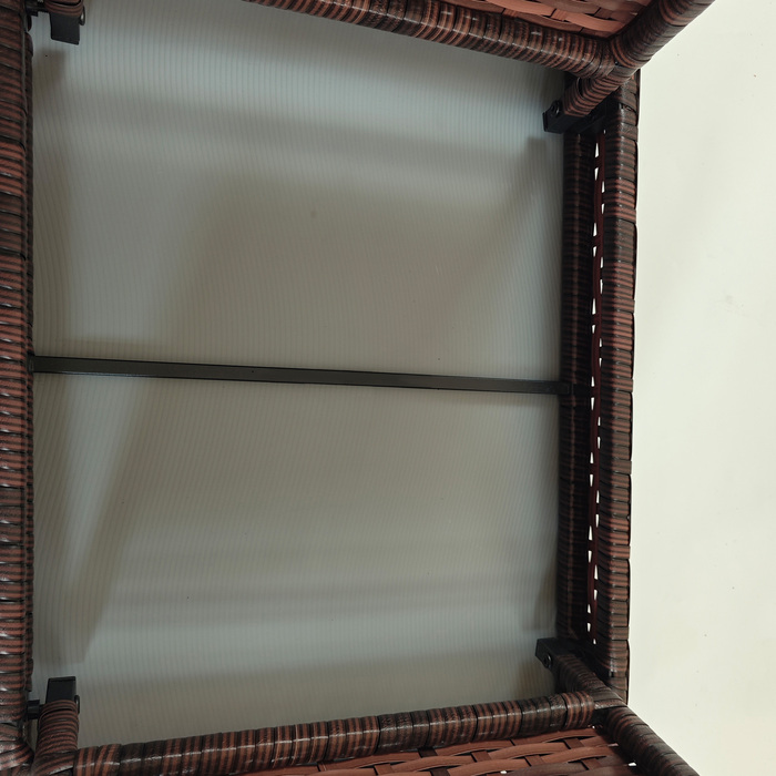 Зручний садовий столик/журнальний столик/приставний столик для вулиці, з ротангу PE, стійкий до погодних умов, розмір 60 см x 41 см x 41 см, коричневий.