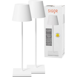 LED-лампа SIGOR Nuindie 2.0: 2 шт. - диммер, акумулятор, IP54, 38 см, USB-C, 12 год, сніжно-білий