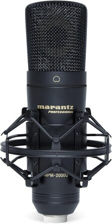 Мікрофон конденсаторний Marantz Professional MPM-1000U з великою мембраною, USB, нирковий характер, для подкастів, студії, геймінгу, з кабелем USB та кріпленням для мікрофона
