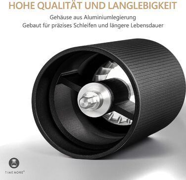 Ручна кавомолка TIMEMORE Chestnut C3s PRO: для еспресо та френч-прес, чорна