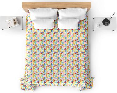 Покривало покривало двоспальне ліжко - плед ковдра - м'яке і можна прати в пральній машині - легка літня ковдра, стьобане покривало (синій візерунок, см) (170X250, барвистий візерунок)