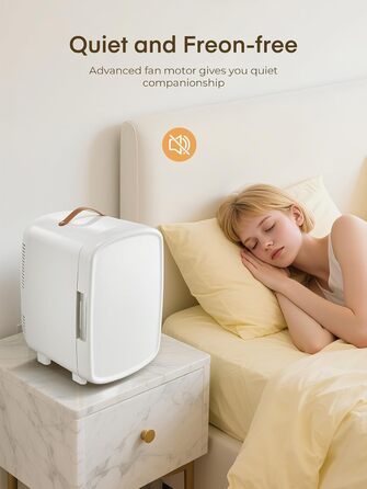 Міні холодильник FOHERE 10 л (12 банок), білий: для косметики, напоїв, авто, офісу