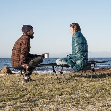 Польове ліжко Naturehike ультралегке складане, витримує до 150 кг, з регулюванням висоти, чорне — для кемпінгу, офісу та гостей