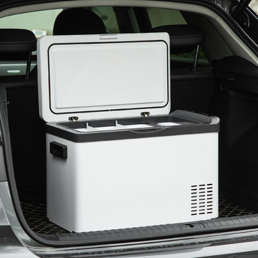 Outsunny Cooler Автомобіль 30 л з LCD дисплеєм Компресор Автомобільний холодильник Електричний човен Camper Travel 12/24 В постійного струму та 110-240 В змінного струму білий