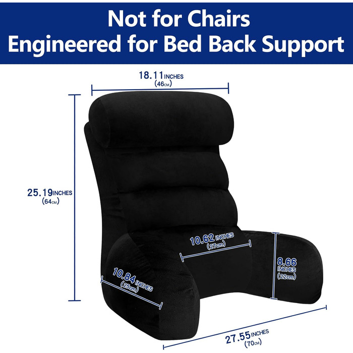 Підлогове крісло-мішок Tinuniyaa з підлокітниками, велике, для читання, роботи, перегляду телевізора, ігор та відпочинку. Максимальна висота користувача 163 см, вага 3.5 кг (Чорний, Стандартний)