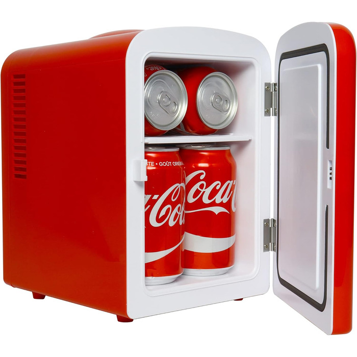 Холодильник Coca-Cola Mini 4L з Bluetooth, для дому, офісу, їжі та напоїв (червоний)