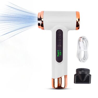 Портативний фен 15000 мАг з холодним та гарячим повітрям, USB-зарядка, для подорожей, бізнесу, кемпінгу, студентського житла, квартири (білий)