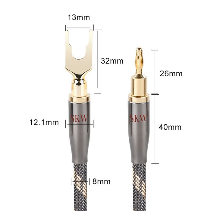 Мости для динаміків SKW HiFi з вилковими черевиками - високоякісні перемички (20 см, 2 шт. и)