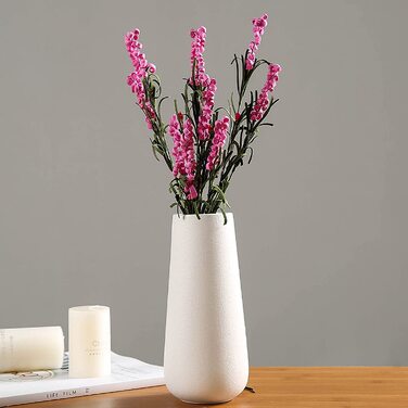 Біла ваза Maleielam, керамічна ваза для пампасної трави, ідеально підходить для зберігання сухих квітів і свіжих квітів, декоративна ваза для квітів вітальня, спальня (білий-великий)