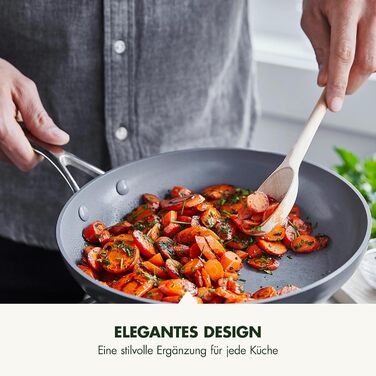 GreenPan Valencia Pro: сковорода з антипригарним покриттям Harteloxierte Keramik, 20 см та 26 см, без PFAS, з нержавіючою сталею, для індукційних плит, можна мити в посудомийній машині та використовувати в духовці, сірий колір