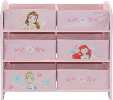 Шафа для зберігання автомобілів Disney з 6 коробками для зберігання для дітей, різнокольорова (принцеса, світло-рожева)