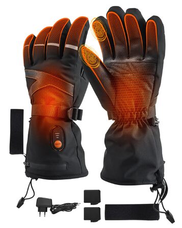 EBOSSOM Зимові рукавички для чоловіків та жінок, 7.4V водонепроникні теплі рукавички з підтримкою сенсорного екрану, вітрозахисні велосипедні рукавички для катання на лижах, піших прогулянок, їзди на мотоциклі та відпочинку